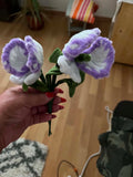 Lila-fehér zsenília lepke orchidea pár